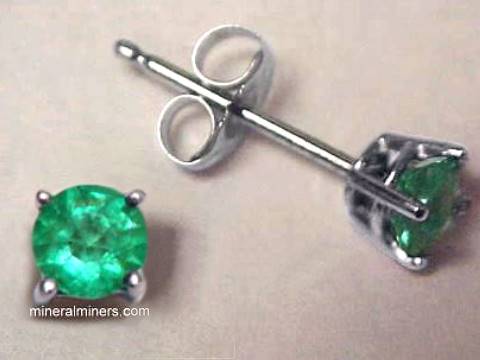 emerald earrings genuine 14k gold