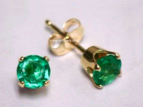 emerald earrings 14k gold jewelry genuine