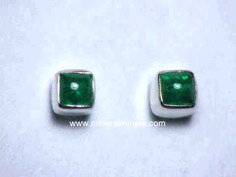 Emerald Earrings in Sterling Silver