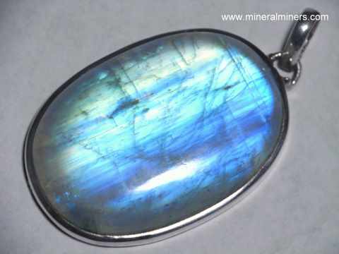 Luckyshine Huge Oval Rainbow Moonstone Pendant Necklace - Solid Silver Plated Copper Jewelry Set (White)