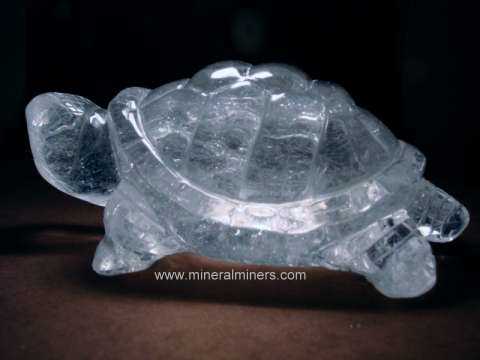 Mineral Carvings & Sculptures: Natural Rock Crystal Quartz Animal Carvings
