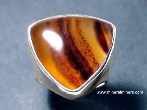 Pendant Mexican Laguna Agate Freeform Slice 38x17 mm Cabochon Gemstone for Jewelry Designers Ring Necklace or Bracelet
