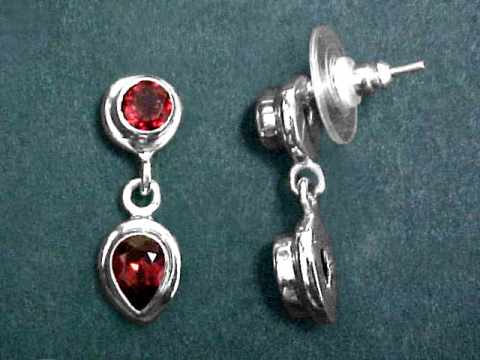 Red Garnet Earrings in 14k Gold & Red Garnet Jewelry Pendants