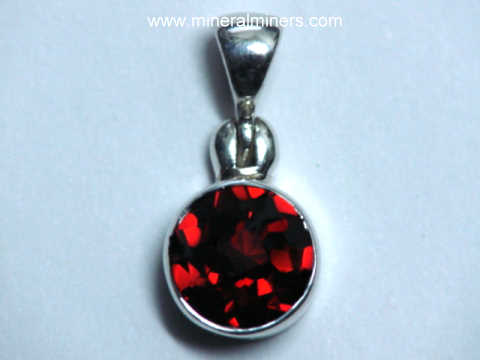 Almandine Red Garnet Pendant