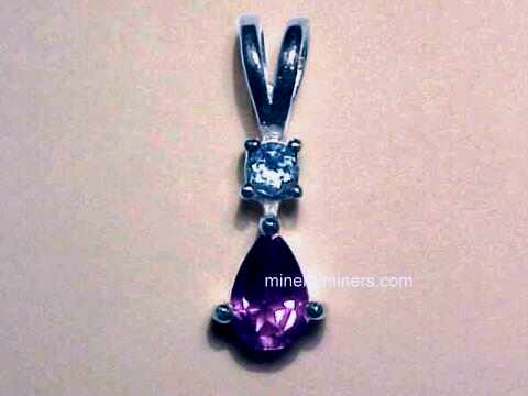CaratYogi Genuine Amethyst Pendant Sterling Silver For Gift Heart Birthstone Jewelry Bezel Style Necklace 