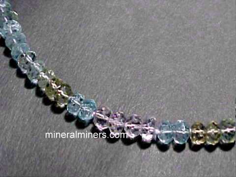 Psilomelane Drusy and Aquamarine SS Gemstone Beaded Necklace
