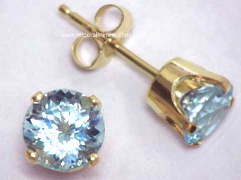 18K White Gold Aquamarine Halo Diamond Earrings