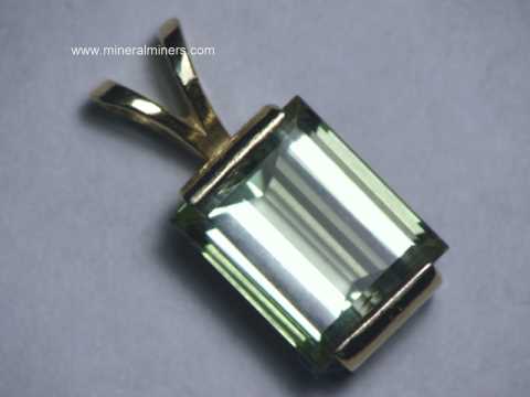 Green Beryl 14k Pendant