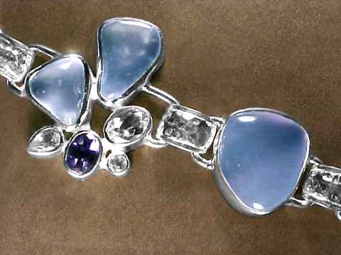 On Earth Blue Chalcedony Stone Pendant with Silver Chain Online in India,  Buy at Best Price from Firstcry.com - 13800318