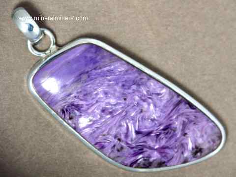 Details about   925 Sterling silver necklace with round 8 mm Charoite cabochon