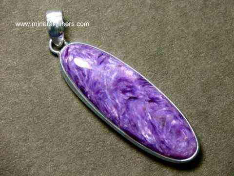 Charoite Pendants in Sterling Silver