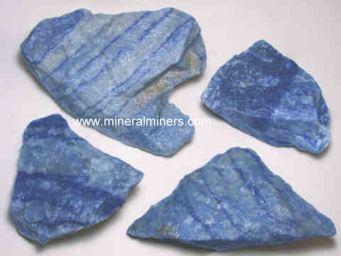 Dumortierite Mineral Specimen: Dumortierite in Quartzite Rough Specimens