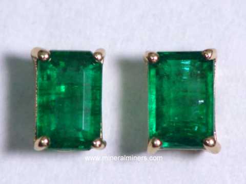Emerald Earrings Genuine Item Emej209 Emerald Earrings