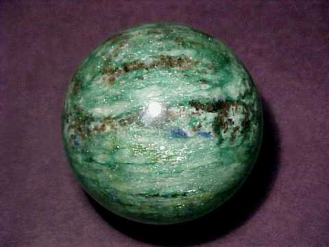 Fuchsite Mica Sphere: collectable mineral sphere of natural fuchsite mica