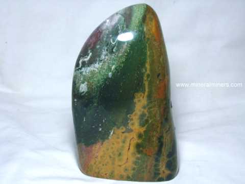 Ocean Jasper Carving: very large ocean jasper flame sculpture