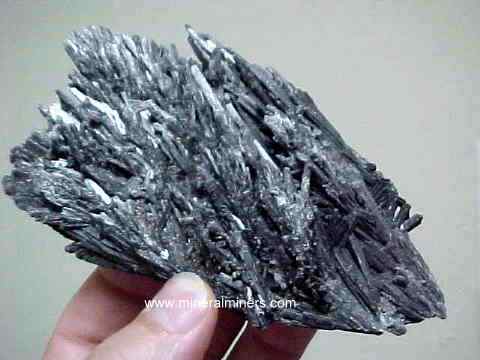 Kyanite Mineral Specimens: black kyanite crystals