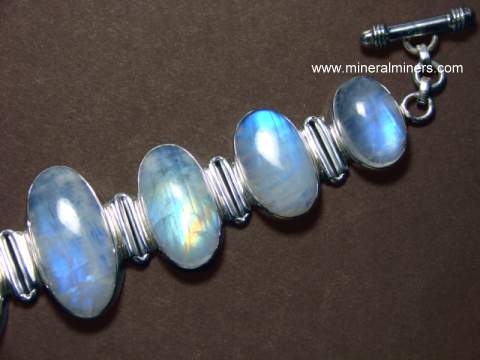 Moonstone Bracelet: Large Rainbow Moonstone Bracelet