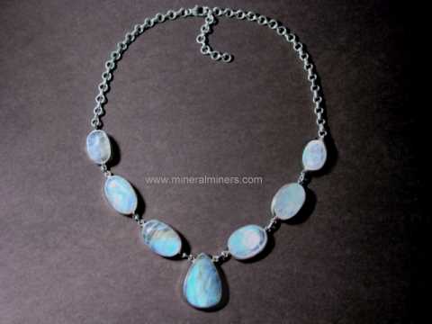 Moonstone Necklace: Blue Moonstone Necklace