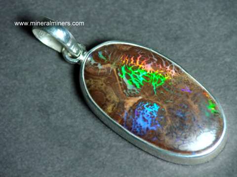 Boulder opal jewelry: natural Australian opal