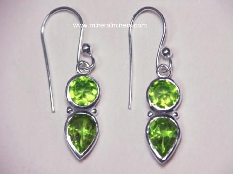 Details about   Sterling Silver Victorian-Style PERIDOT Gemstone Earrings #2699...Handmade USA 