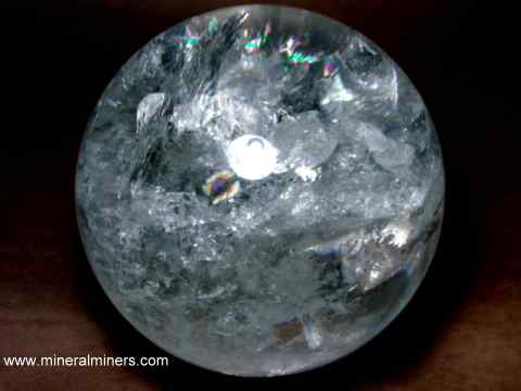 110mm 4.2 in" Clear Crystal Ball with Angled Crystal Stand in Gift Box 