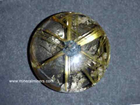 Gold Rutile Star in Quartz Crystal Gemstone