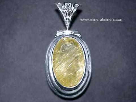 Gold Rutile in Quartz Crystal Pendant