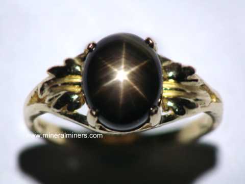 Black star stone shop ring