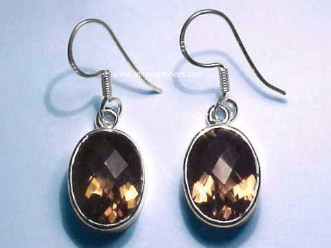 Smoky Quartz Crystal Earrings: natural smoky quartz earrings