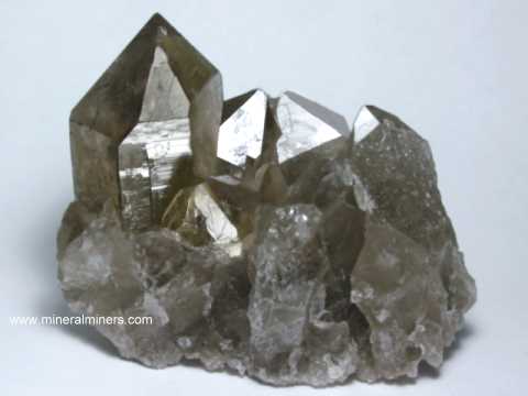 Smoky Quartz Mineral Specimens: natural color smoky quartz crystals
