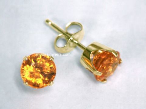 2mm faceted round natural orange garnet studs. Tiny spessartine garnet earrings Genuine garnet stud earrings