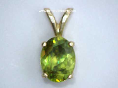 Sphene Jewelry: sphene gemstone pendant in 14k gold