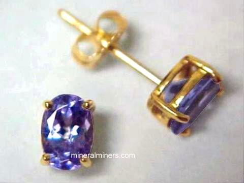 Tanzanite Earrings In Sterling Silver This