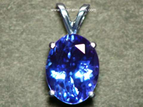 14KT White Gold 1.95 Carat Natural Blue Tanzanite EGL Certified Diamond Pendant