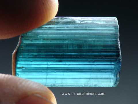 Blue Tourmaline Mineral Specimens - Natural Color Indicolite Crystals