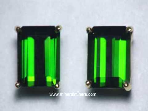 Green Tourmaline Earrings (natural green tourmaline earrings in 