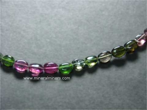 Handmade Natural Colorful Freeform Tourmaline Gemstone Beaded Necklace Jewelry 