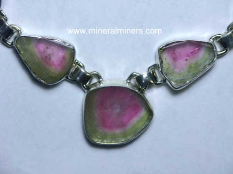 Watermelon Tourmaline Necklaces