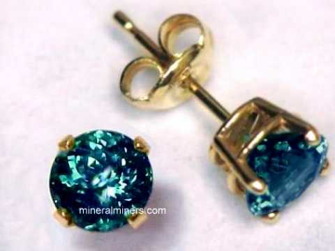 Blue Tourmaline Gemstone Earrings