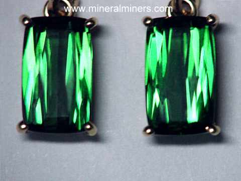 Green Tourmaline Gemstone Earrings