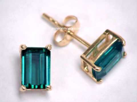 Indicolite Tourmaline Gemstone Earrings