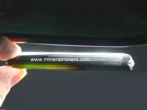 Green Tourmaline Mineral Specimens: natural color green tourmaline crystals in matrix