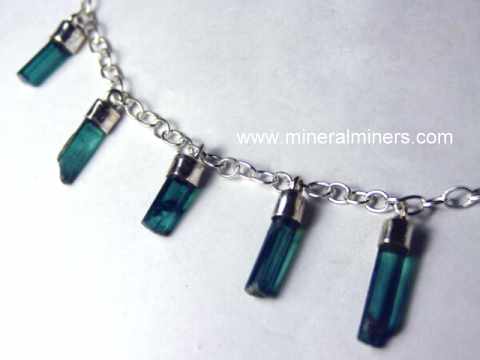 Blue Tourmaline Gemstone Necklace