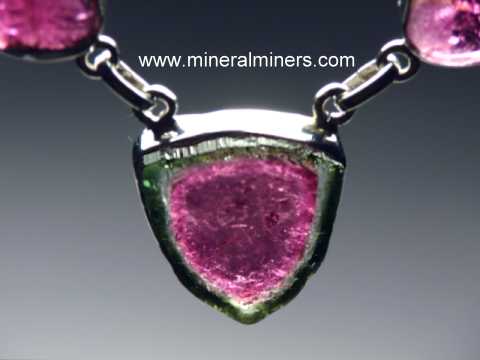 Watermelon Tourmaline Gemstone Necklace