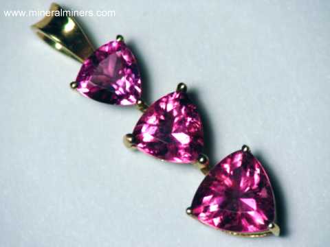 Rubellite Tourmaline Pendants