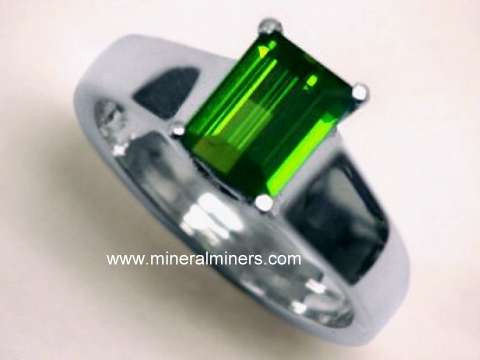 Green Tourmaline Gemstone Ring