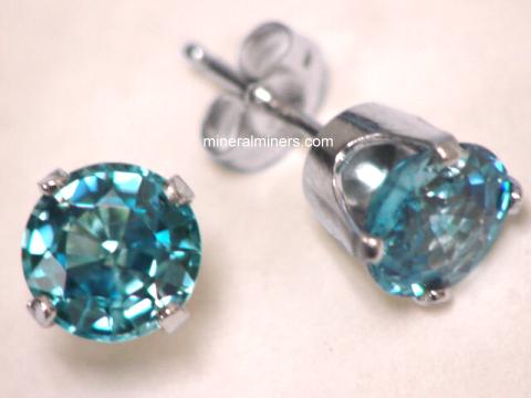 Zircon Earrings: Blue Zircon Earrings