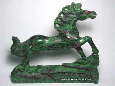 Ruby in Zoisite Carvings & Gifts: Hand-carved Ruby in Zoisite Matrix Animal Sculptures
